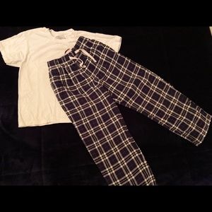 Pajama Set Navy & White Plaid